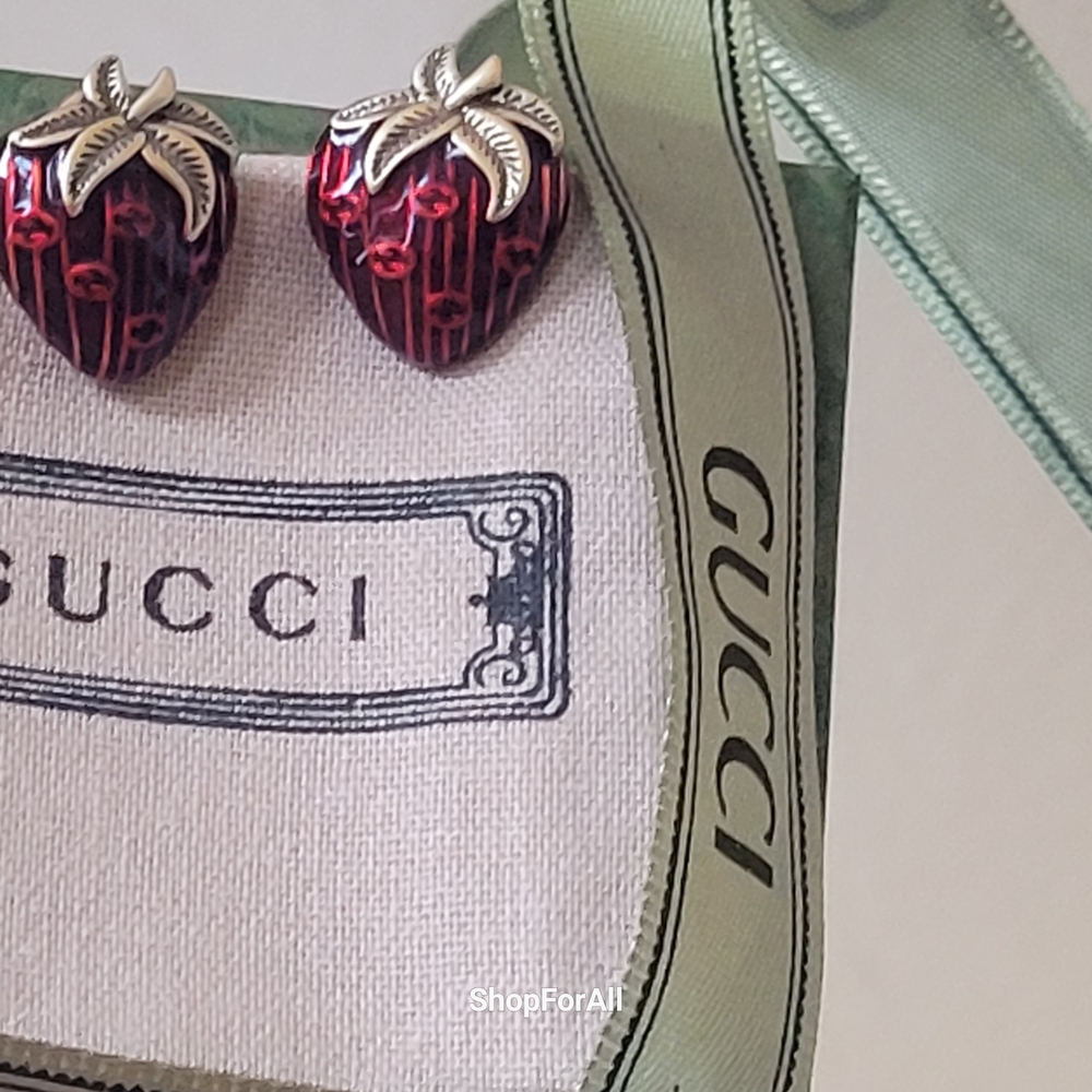 Gucci Red and Black Strawberry Earrings - Picture 3 of 10
